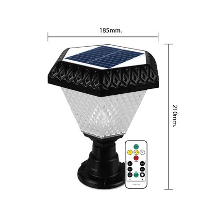 ไฟหัวเสา SOLAR LAMPTAN WAVE CCT 2 วัตต์ เดย์ไลท์ / คูลไวท์ / วอร์มไวท์ สีดำ_4