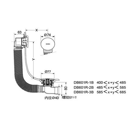 สะดืออ่างอาบน้ำ TOTO DB601R-2B_1