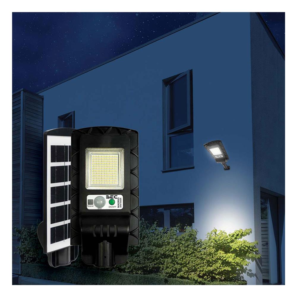 ไฟถนน SOLAR BEC MADRID 30 วัตต์ DAYLIGHT สีดำ