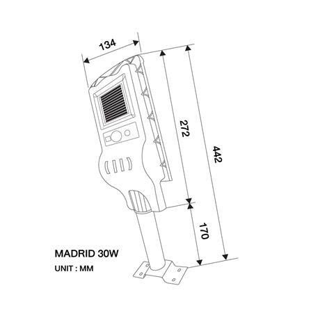 ไฟถนน SOLAR BEC MADRID 30 วัตต์ DAYLIGHT สีดำ_4