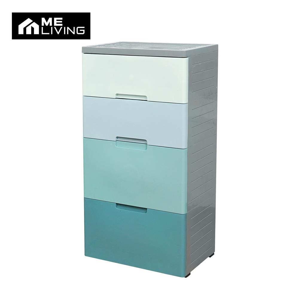 ตู้ลิ้นชัก 4 ชั้น มีล้อ ME LIVING 58x38x109 ซม. สีฟ้า