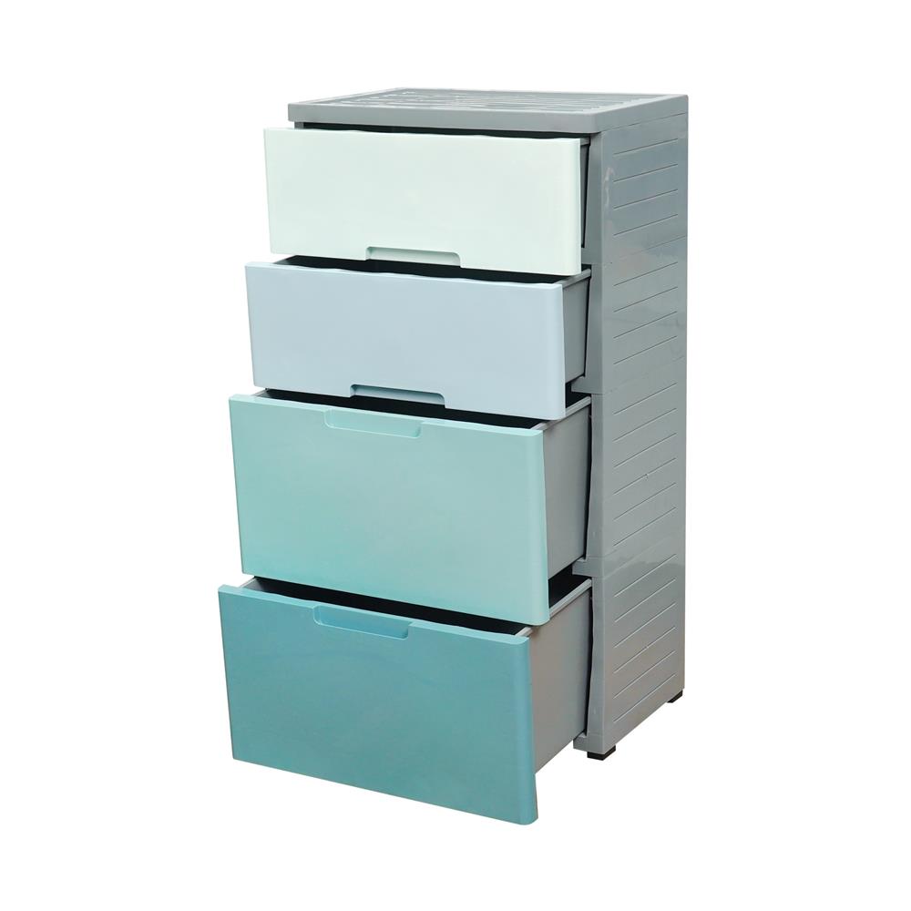 ตู้ลิ้นชัก 4 ชั้น มีล้อ ME LIVING 58x38x109 ซม. สีฟ้า