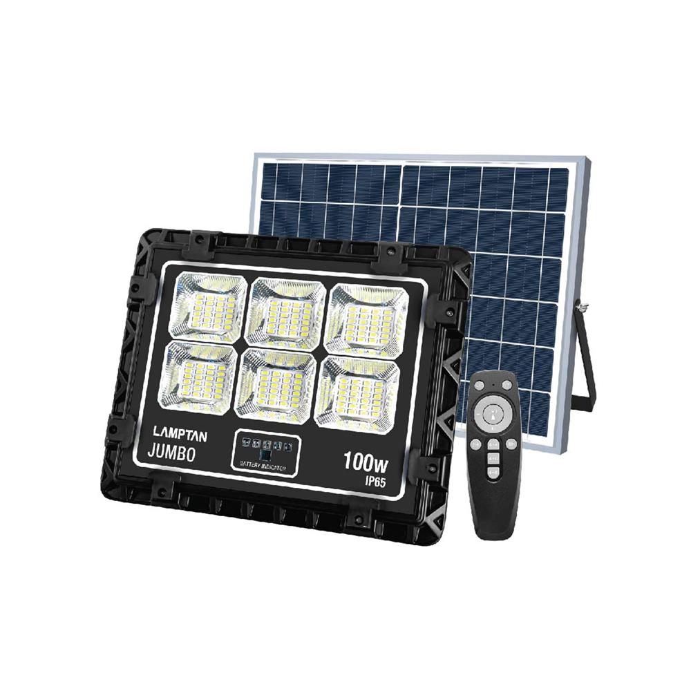ไฟสปอตไลท์ SOLAR LAMPTAN JUMBO 100 วัตต์ วอร์มไวท์ สีดำ