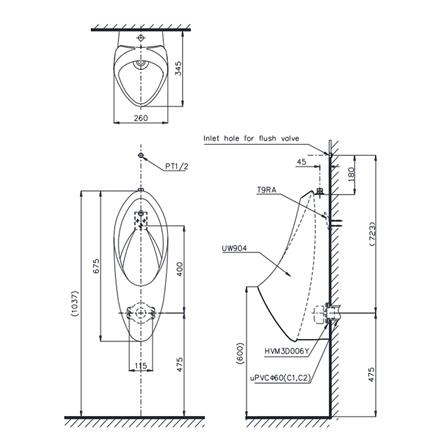 โถปัสสาวะชาย TOTO UW904 สีขาว_1
