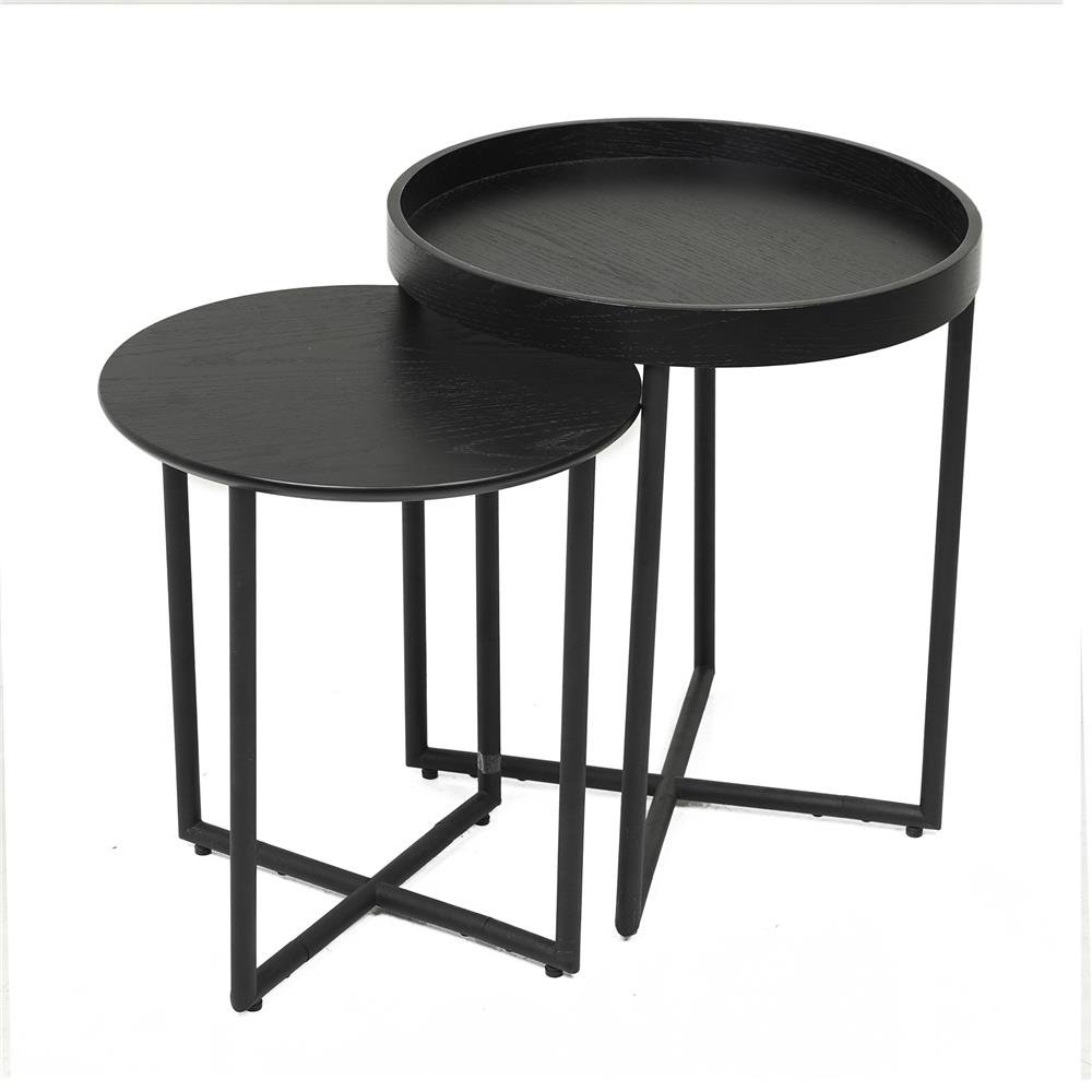 โต๊ะข้าง 2 ชิ้น FURDINI DARWISH สีดำ_0