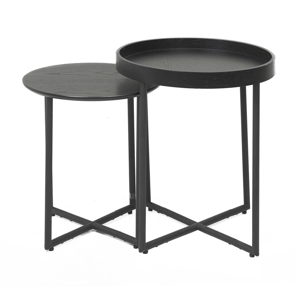 โต๊ะข้าง 2 ชิ้น FURDINI DARWISH สีดำ