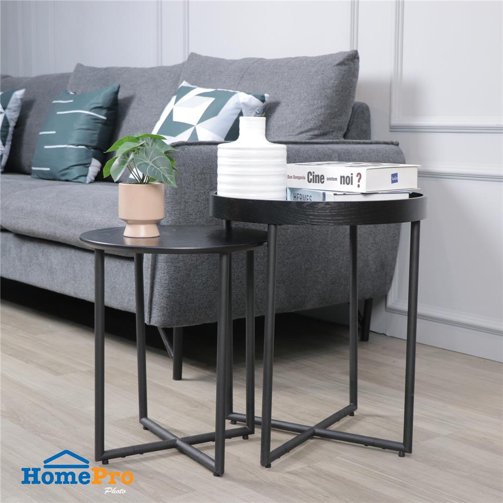 โต๊ะข้าง 2 ชิ้น FURDINI DARWISH สีดำ