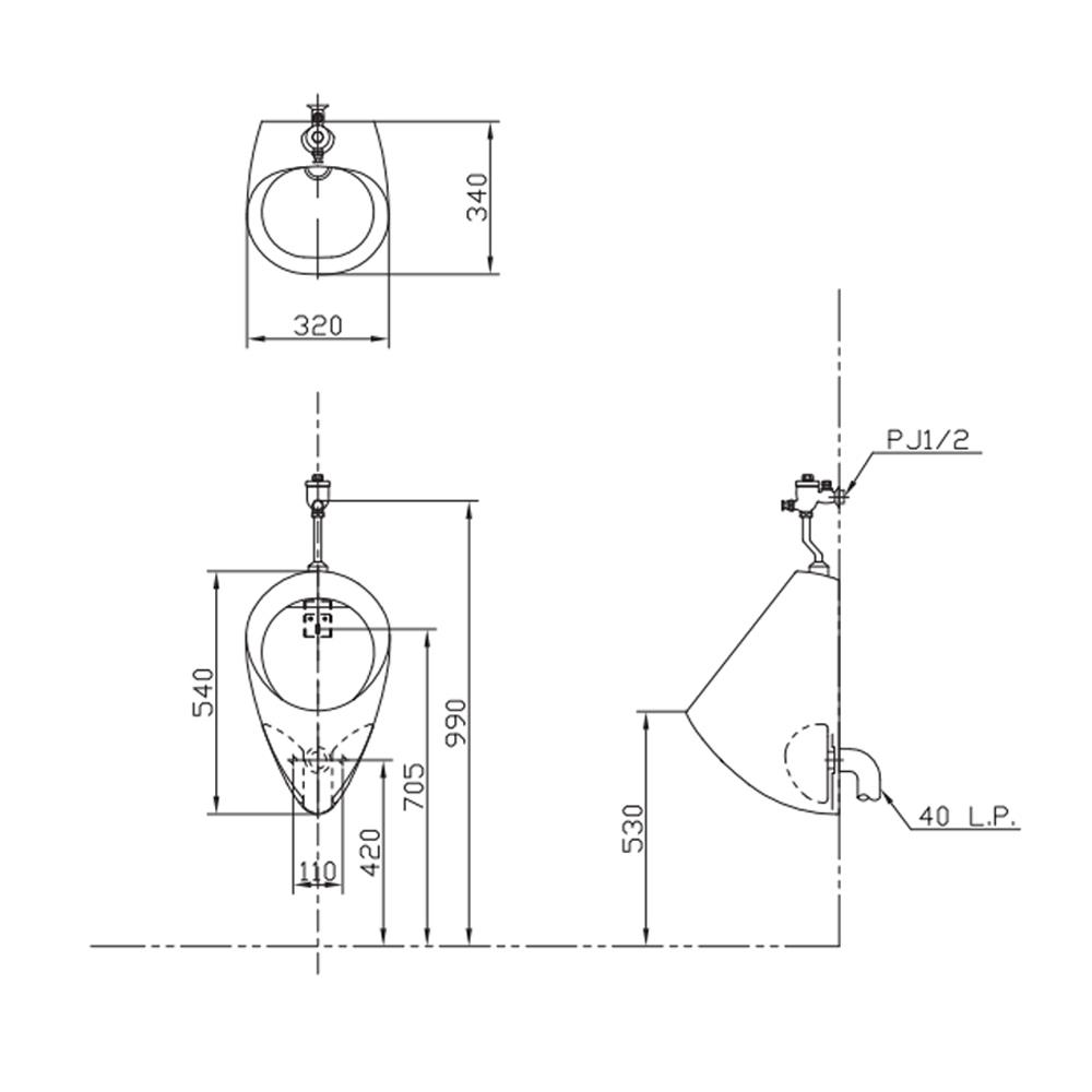 โถปัสสาวะชาย TOTO U104W/F สีขาว