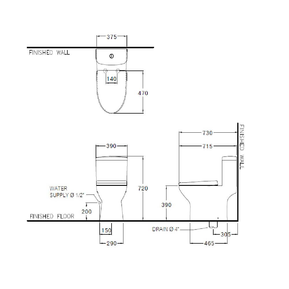 สุขภัณฑ์ 1 ชิ้น COTTO C105337 3/4.5L สีขาว
