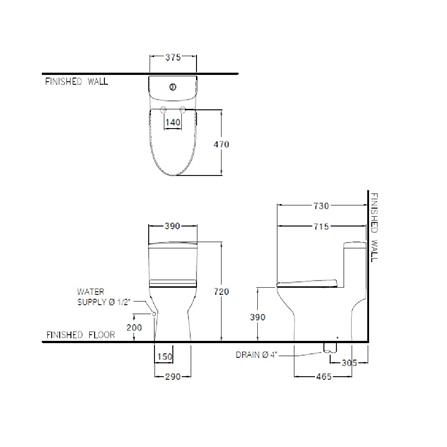 สุขภัณฑ์ 1 ชิ้น COTTO C105337 3/4.5L สีขาว_1