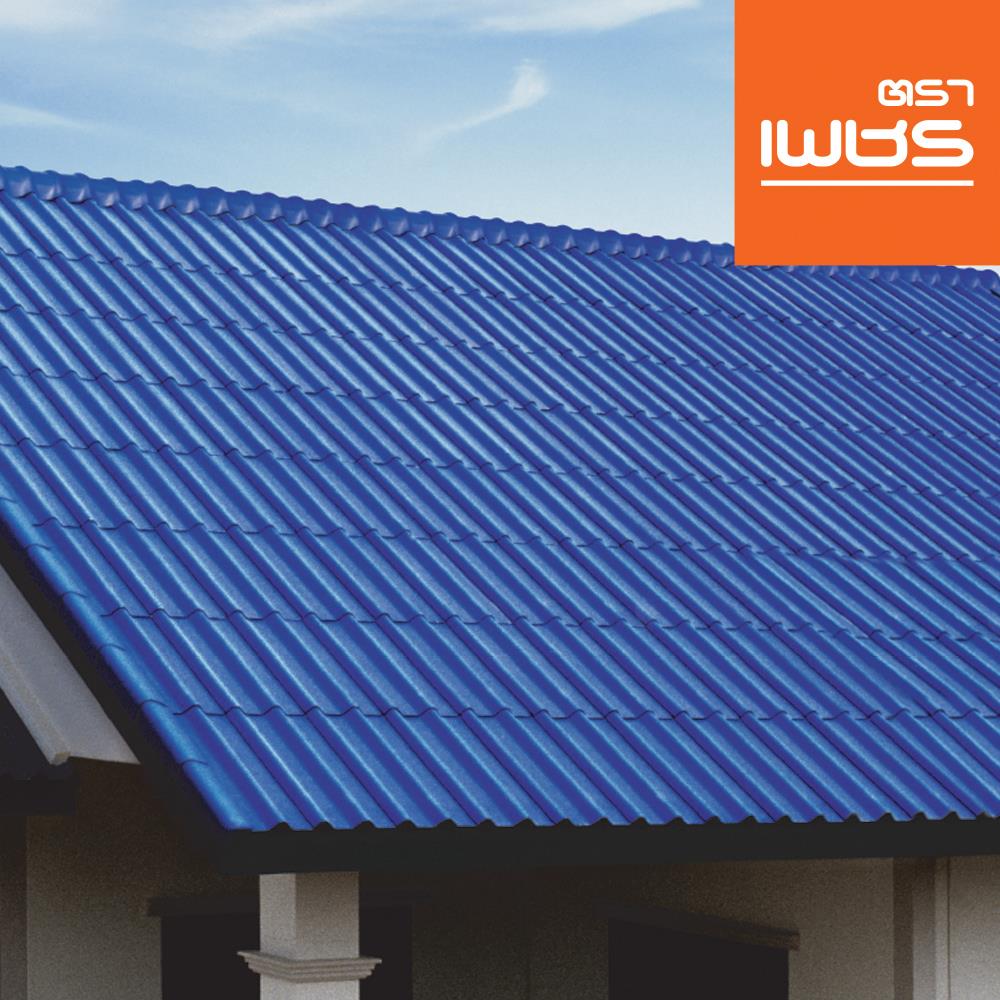 กระเบื้องหลังคา ลอนคู่ ตราเพชร 0.5x50x150 ซม. สีฟ้ารุ่งโรจน์