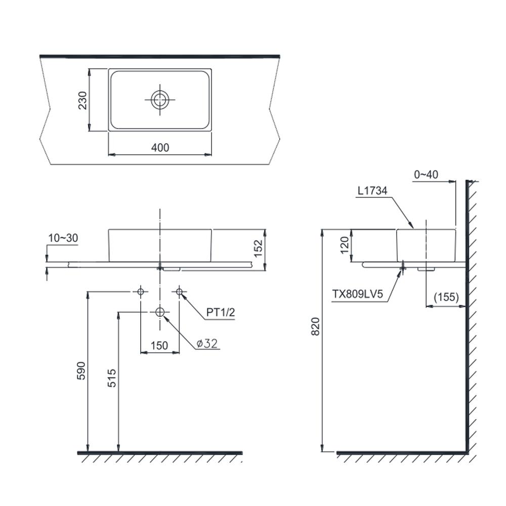 อ่างล้างหน้า TOTO L1734 สีขาว