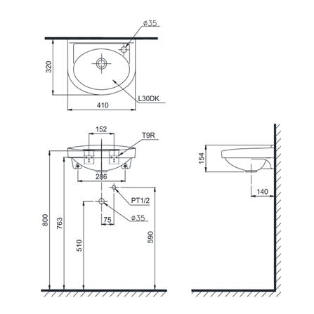 อ่างล้างหน้า TOTO L30DK สีขาว_1