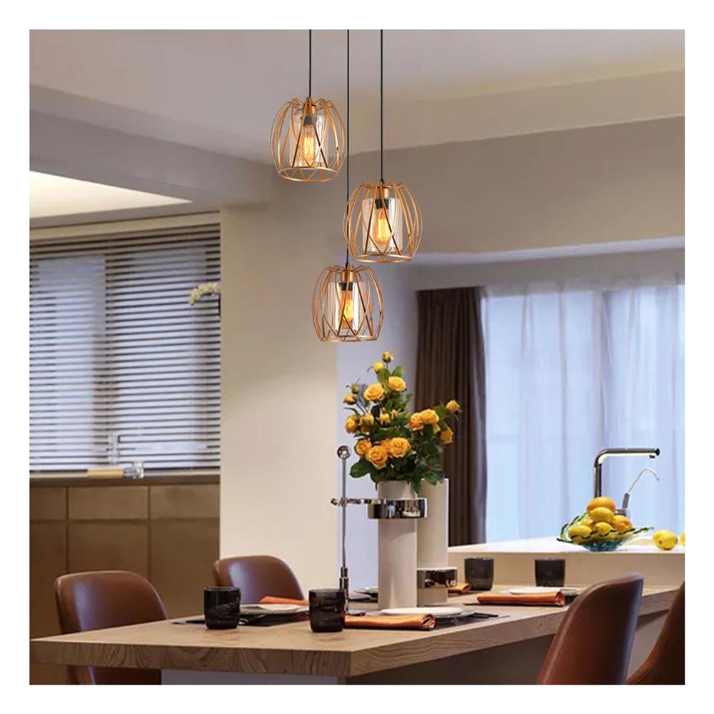 ไฟช่อ CST 6011-3 แก้ว/โลหะ สีทอง/ชา/ดำ 3 หัว