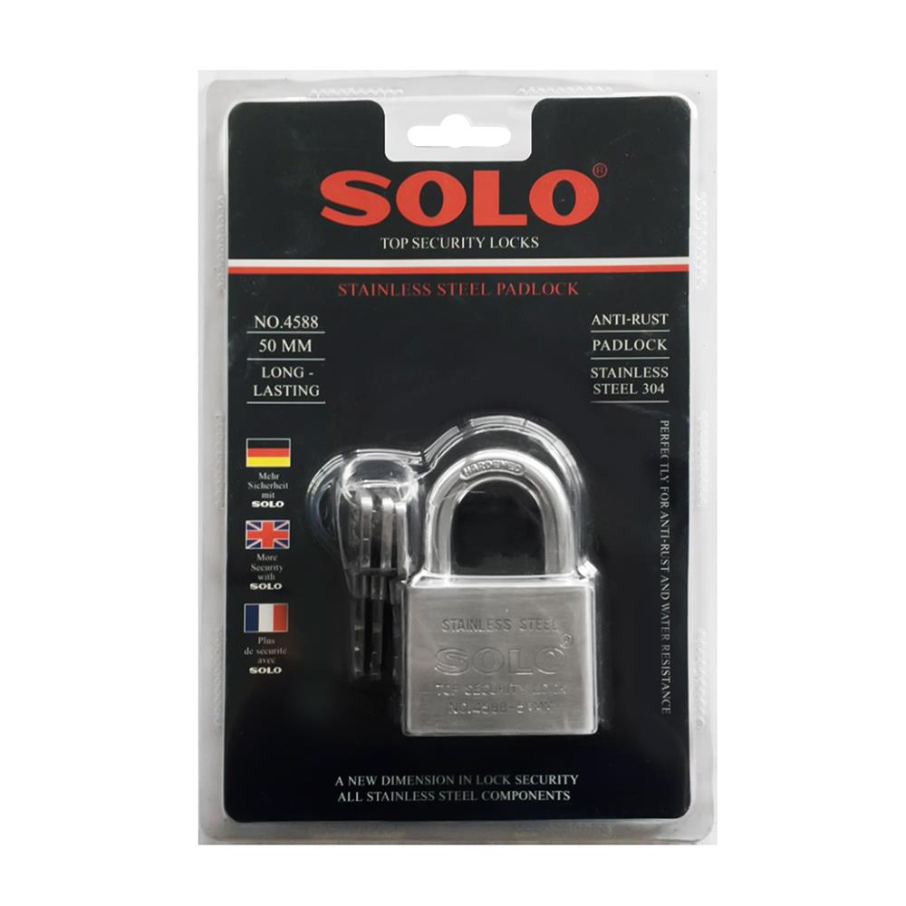 กุญแจลูกปืน SOLO 4588-50 50 มม. สีสเตนเลส