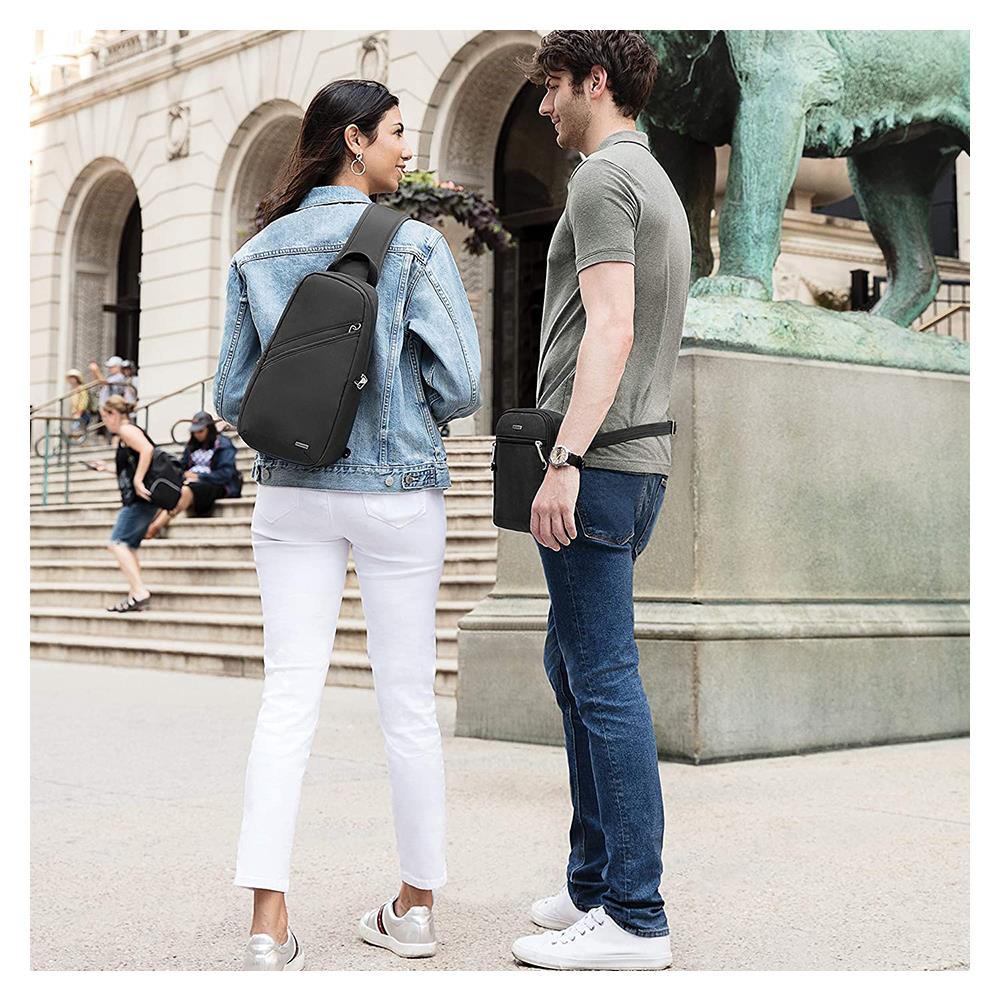 กระเป๋าสะพายหน้า-หลังสายเดี่ยว TRAVELON TVN42887-500 สีดำ