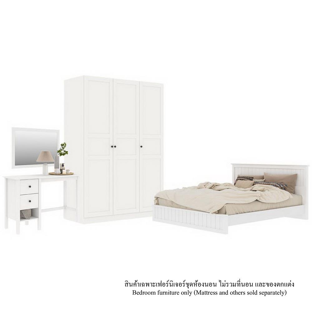 ชุดห้องนอน 6 ฟุต KONCEPT MONETA พร้อมตู้บานเปิด 134 ซม. สีขาว