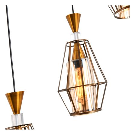 ไฟช่อ CST CS 6009-5 แก้ว/โลหะ 5 หัว สีชา/ทอง/ขาว_1