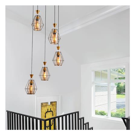 ไฟช่อ CST CS 6009-5 แก้ว/โลหะ 5 หัว สีชา/ทอง/ขาว_2