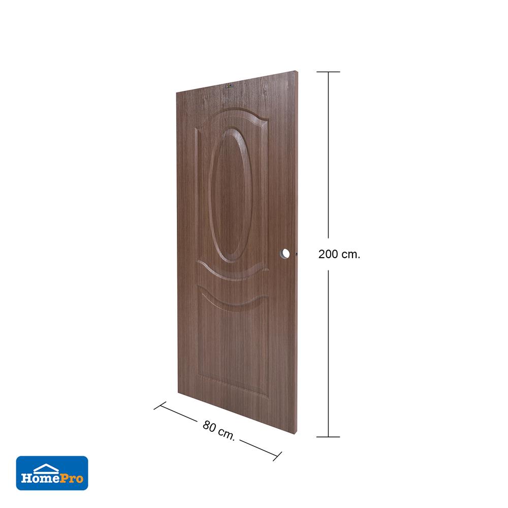 ประตูภายใน UPVC AZLE PZ02 80X200 ซม. สี CHOCOLATE เจาะลูกบิด