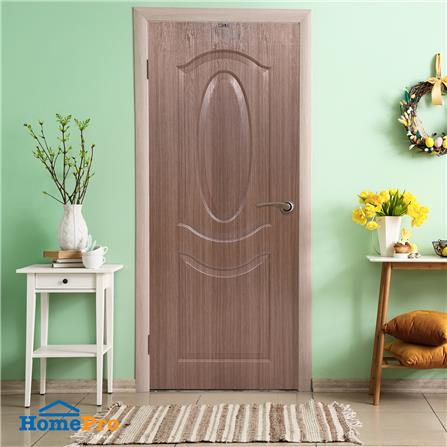 ประตูภายใน UPVC AZLE PZ02 80X200 ซม. สี CHOCOLATE เจาะลูกบิด_3