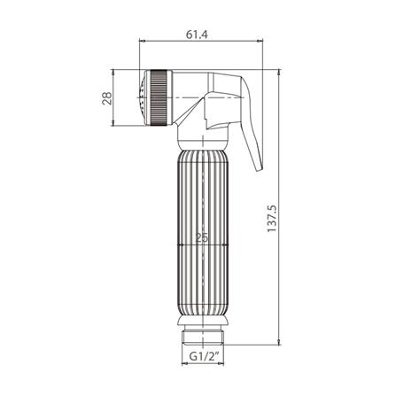 สายฉีดชำระครบชุด RASLAND RA 989  สีดำ_1