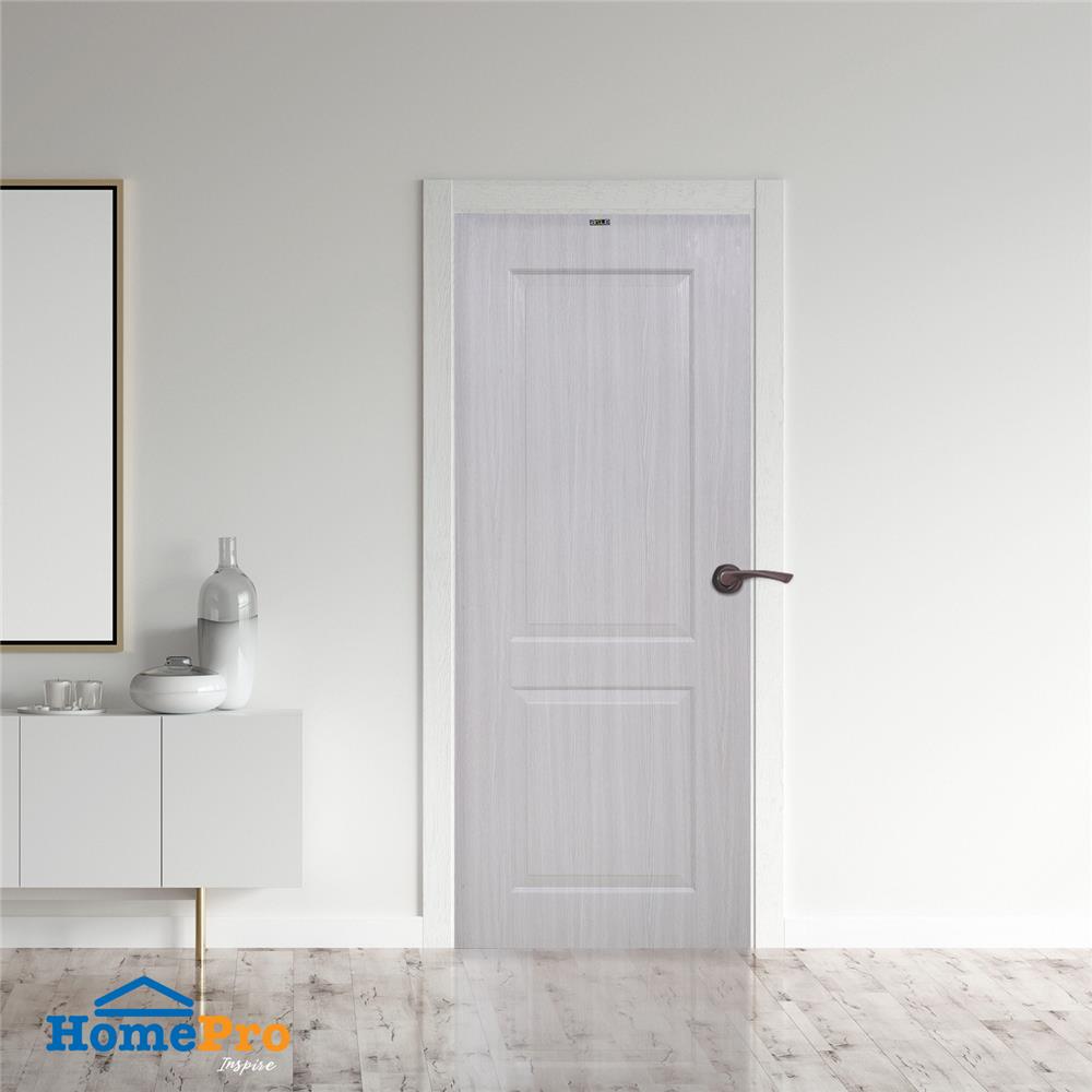 ประตูภายใน UPVC AZLE PZ04 80X200 ซม. สี WHITE GREY เจาะลูกบิด