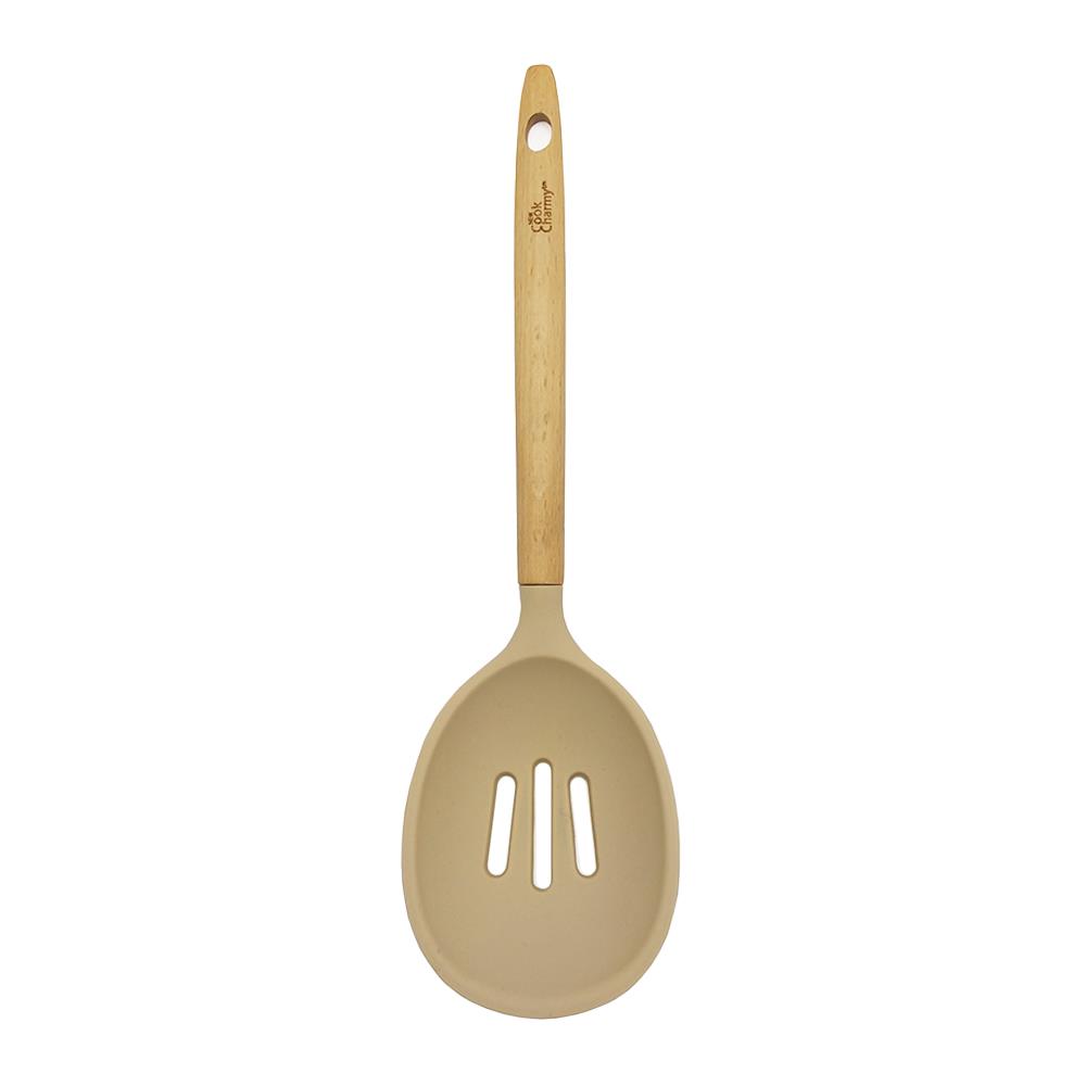 พายซิลิโคนมีร่อง KECH COOK CHARMY สีครีม ด้ามไม้