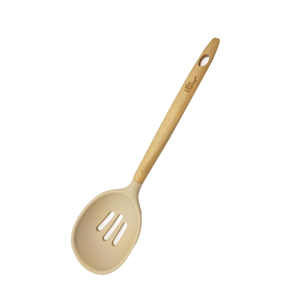 พายซิลิโคนมีร่อง KECH COOK CHARMY สีครีม ด้ามไม้