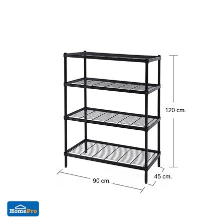 ชั้นวางของ 4 ชั้น FURDINI ACCO WIRELINNER 90X45X120 ซม. สีดำ_7