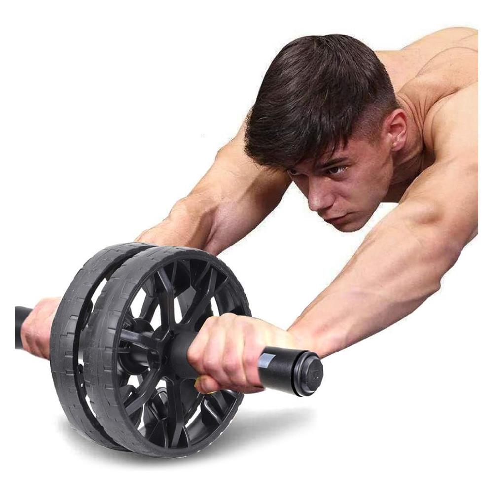 ลูกกลิ้งบริหารหน้าท้อง+แผ่นรอง PRO-FIT สีดำ