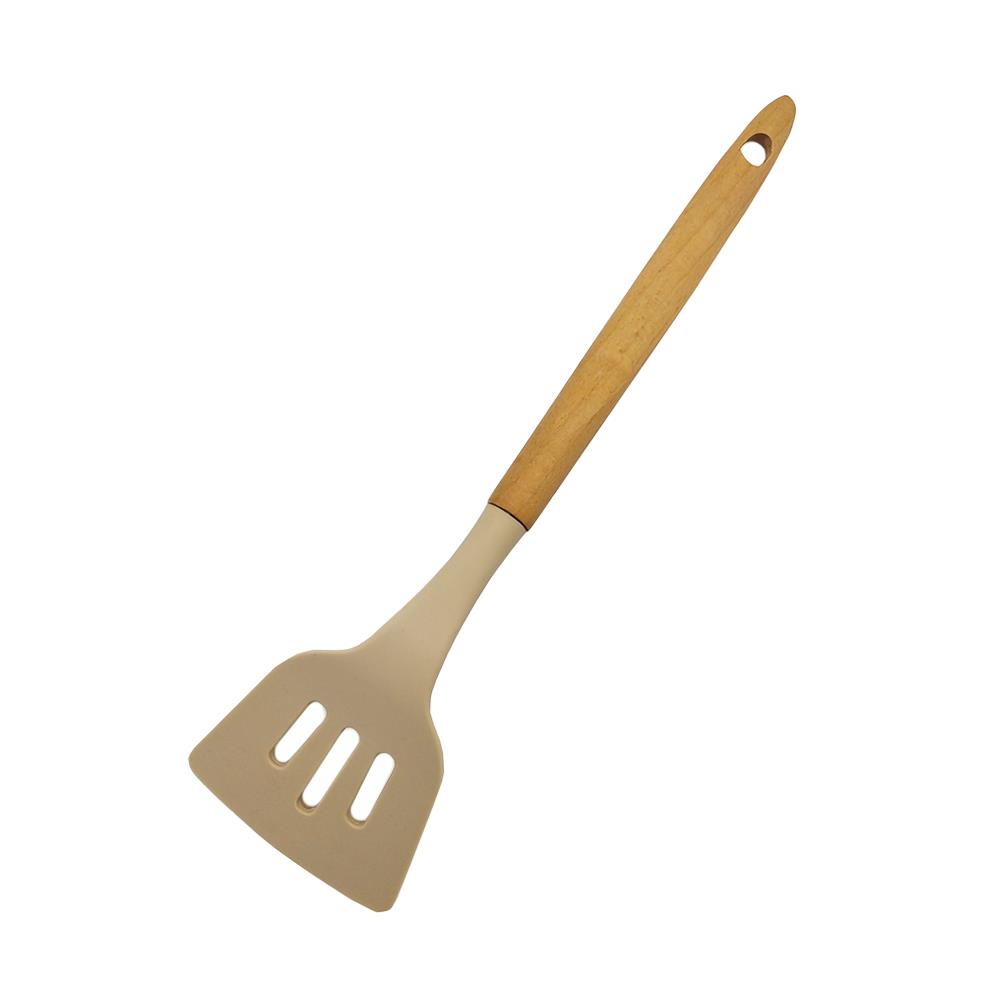 ตะหลิวร่อง KECH COOK CHARMY สีครีม ด้ามไม้