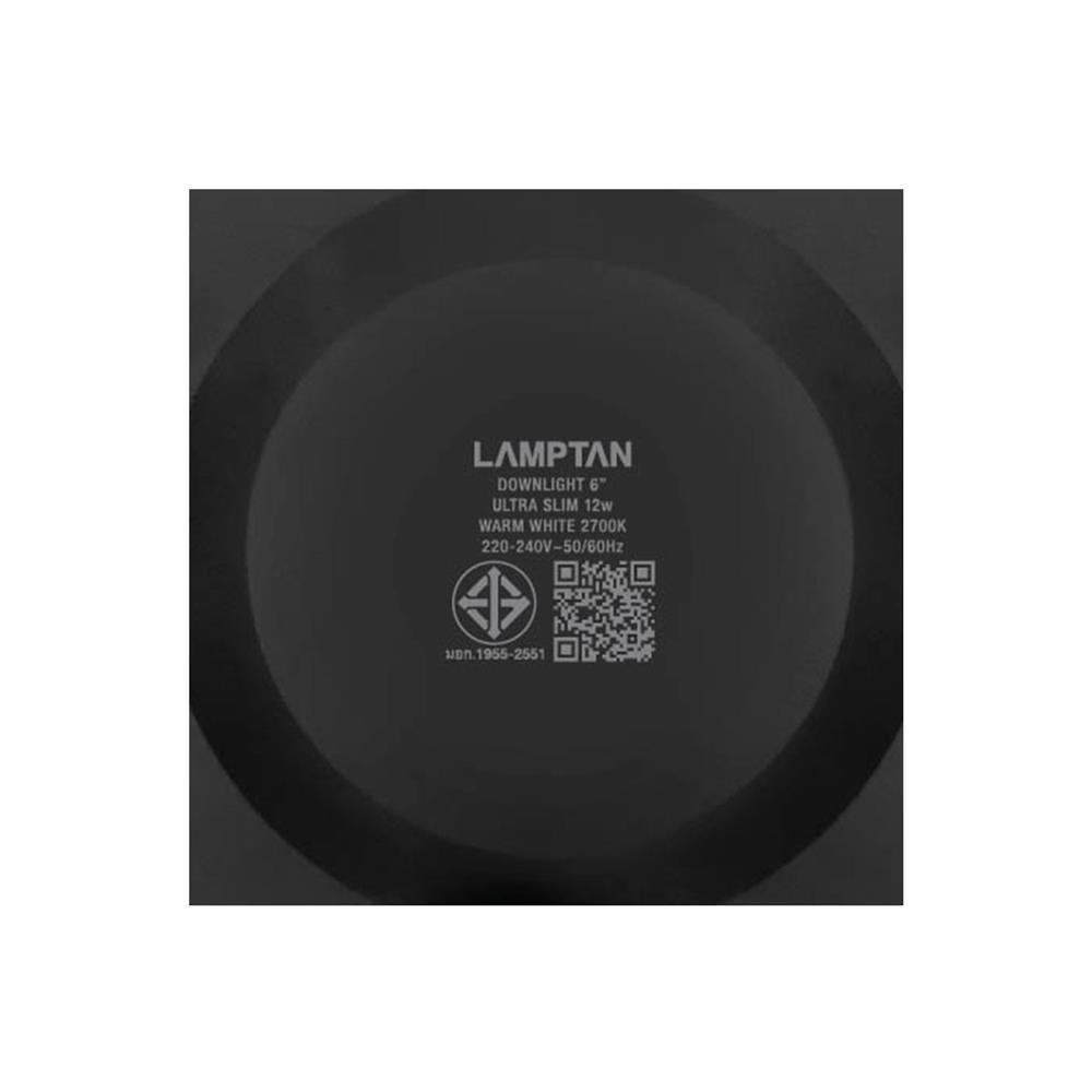 ดาวน์ไลท์ LED LAMPTAN CLICK&GO 6 นิ้ว 12 วัตต์ WARM WHITE สีดำ