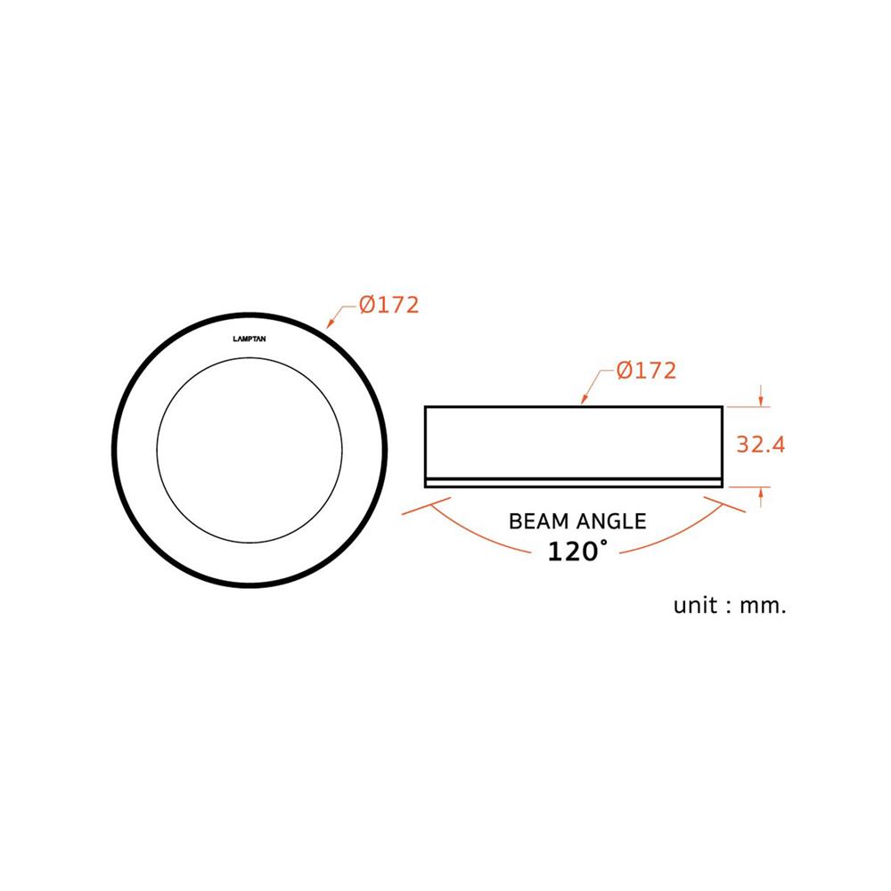 ดาวน์ไลท์ LED LAMPTAN CLICK&GO 6 นิ้ว 12 วัตต์ WARM WHITE สีดำ