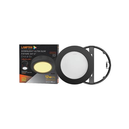 ดาวน์ไลท์ LED LAMPTAN CLICK&GO 6 นิ้ว 12 วัตต์ WARM WHITE สีดำ_3