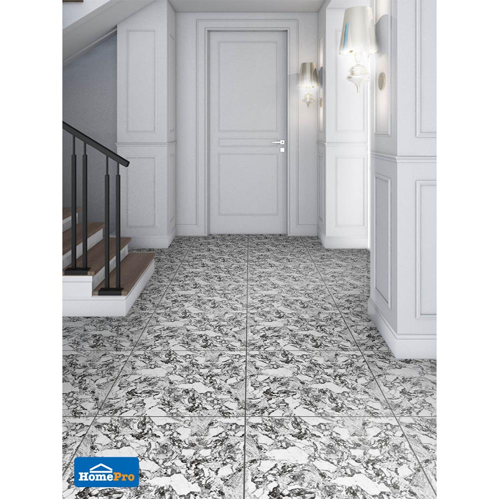 กระเบื้องพื้น 60x60 ซม. TARA มาทิลด้า ไวท์ แบล็ค 1.44M2