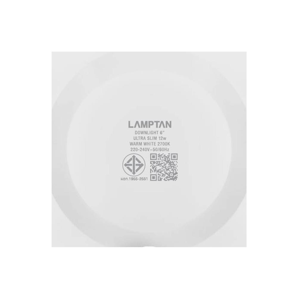 ดาวน์ไลท์ LED LAMPTAN CLICK&GO 6 นิ้ว 12 วัตต์ WARM WHITE สีขาว