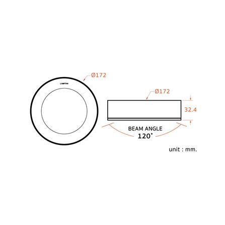 ดาวน์ไลท์ LED LAMPTAN CLICK&GO 6 นิ้ว 12 วัตต์ WARM WHITE สีขาว_4