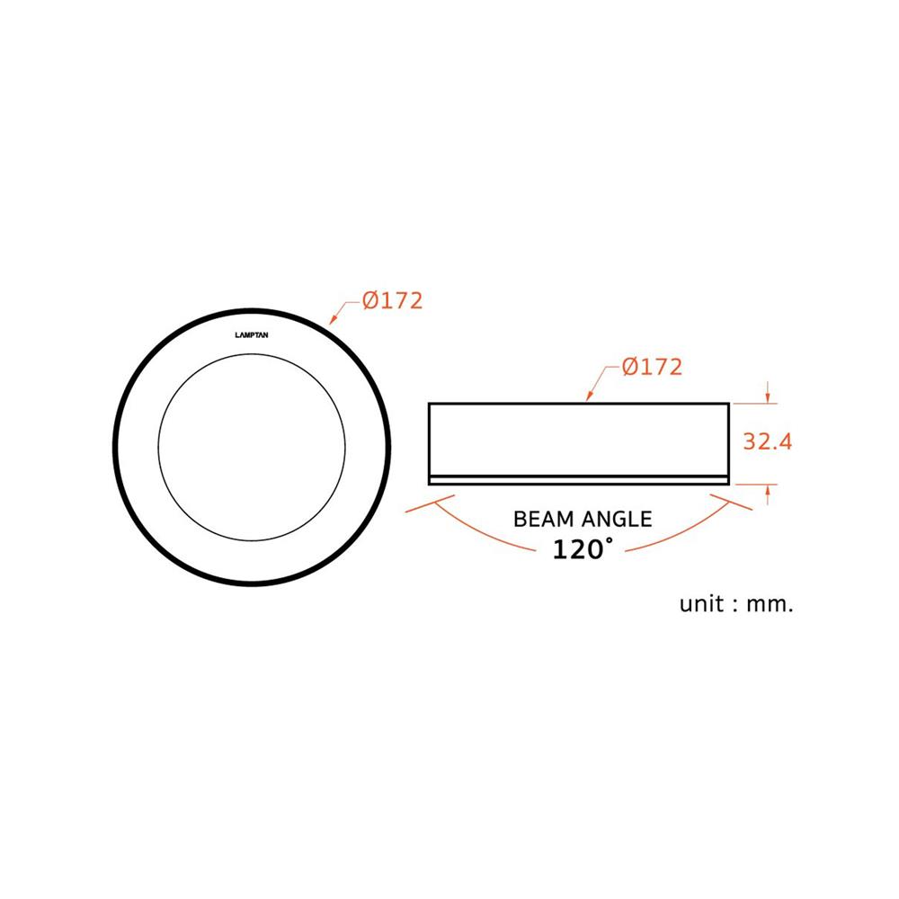 ดาวน์ไลท์ LED LAMPTAN CLICK&GO 6 นิ้ว 12 วัตต์ DAYLIGHT สีดำ