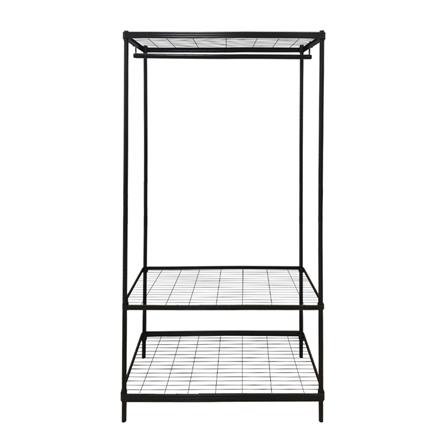 ตู้เสื้อผ้าราวแขวนมีชั้นวาง PLIM LINEAR สีดำ_1