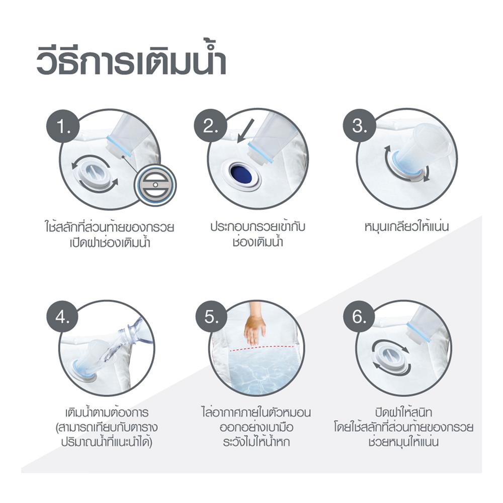 หมอนน้ำ HOME LIVING STYLE VARI 19x29 นิ้ว สีขาว