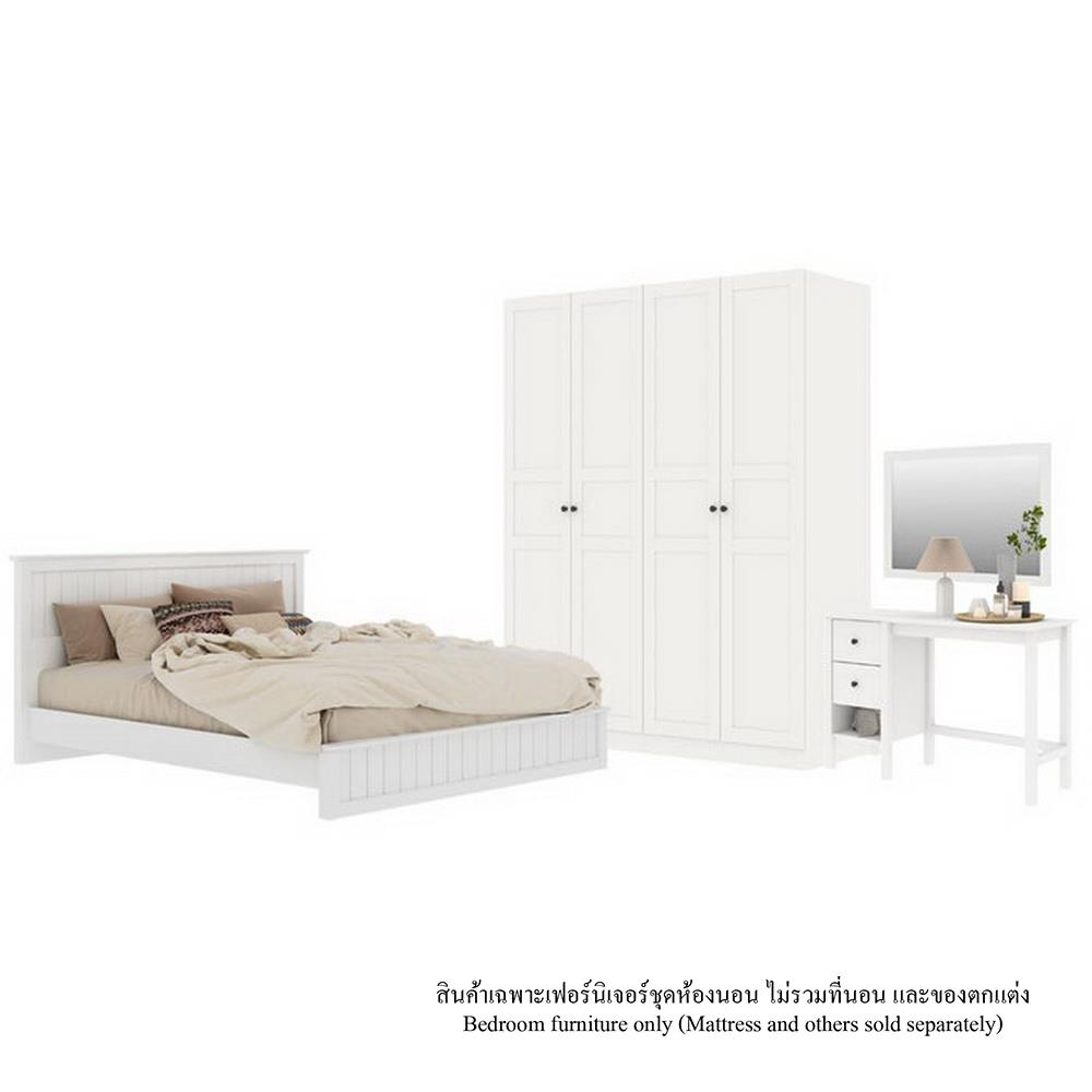 ชุดห้องนอน 6 ฟุต KONCEPT MONETA พร้อมตู้บานเปิด 160 ซม. สีขาว