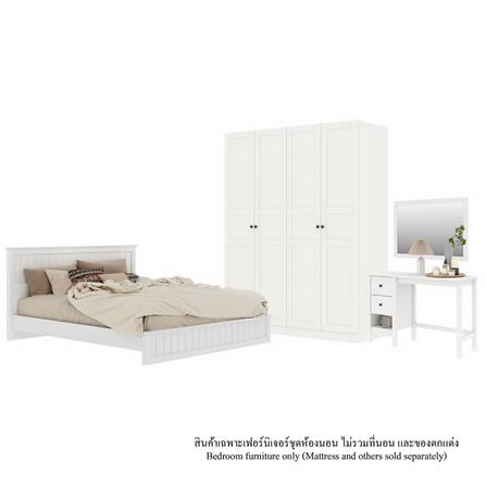 ชุดห้องนอน 6 ฟุต KONCEPT MONETA พร้อมตู้บานเปิด 160 ซม. สีขาว