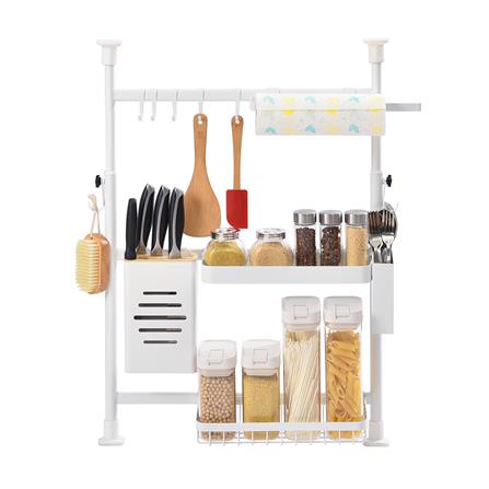 ชุดชั้นวางของดันผนัง 2 ชั้น KECH สีขาว_2