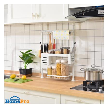 ชุดชั้นวางของดันผนัง 2 ชั้น KECH สีขาว_3