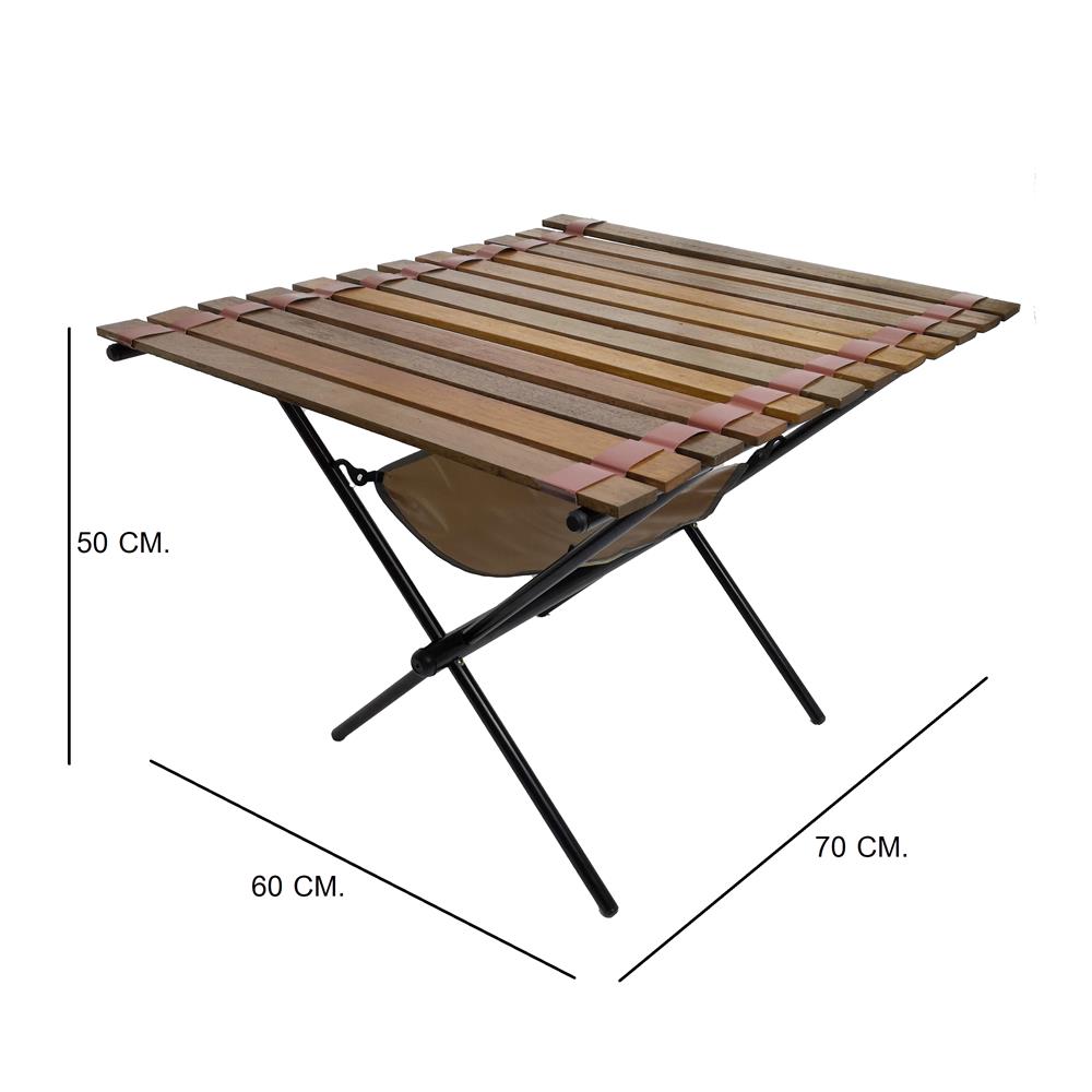 โต๊ะแคมป์ปิ้ง EQNOX FOLDING TABLE M สีเบจ