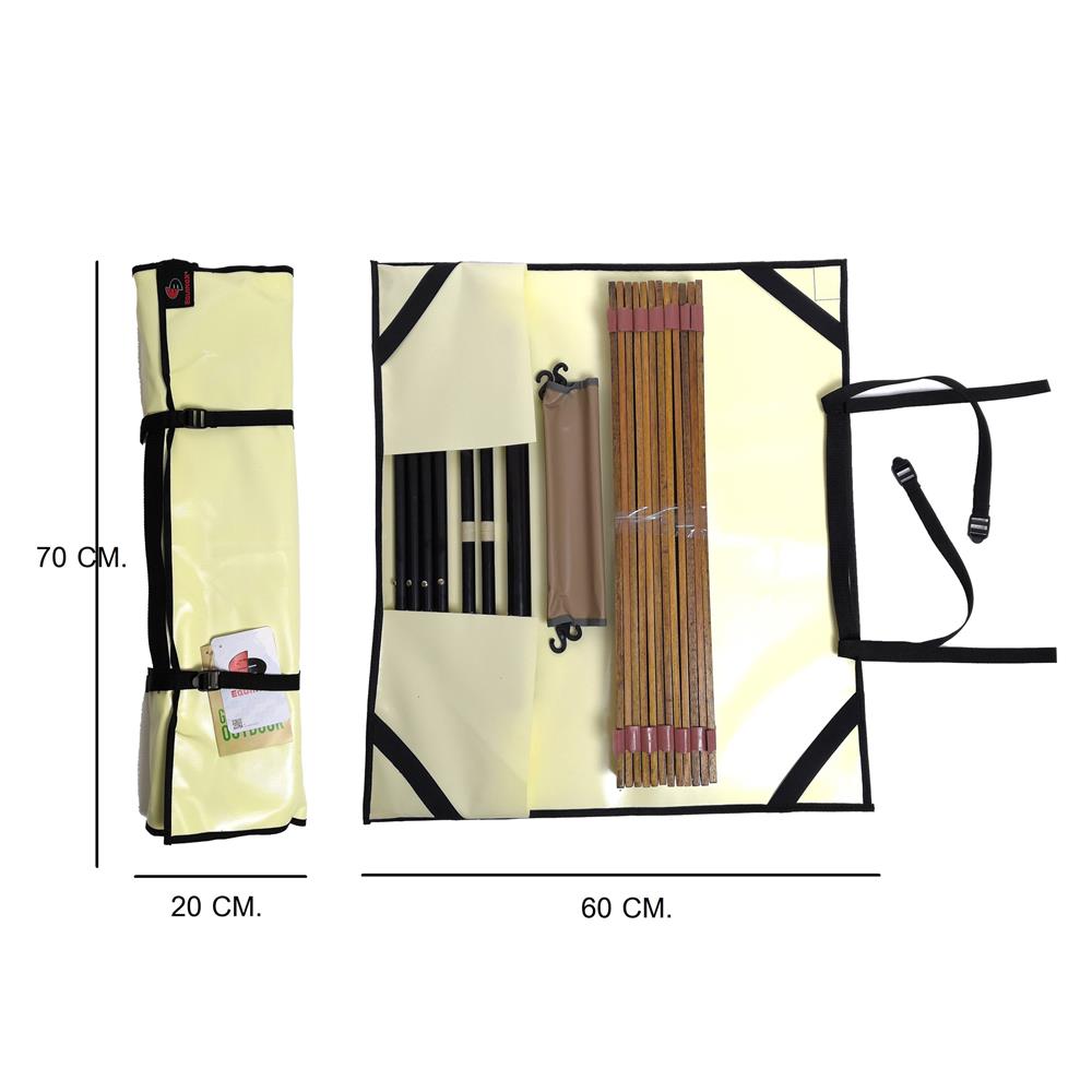 โต๊ะแคมป์ปิ้ง EQNOX FOLDING TABLE M สีเบจ