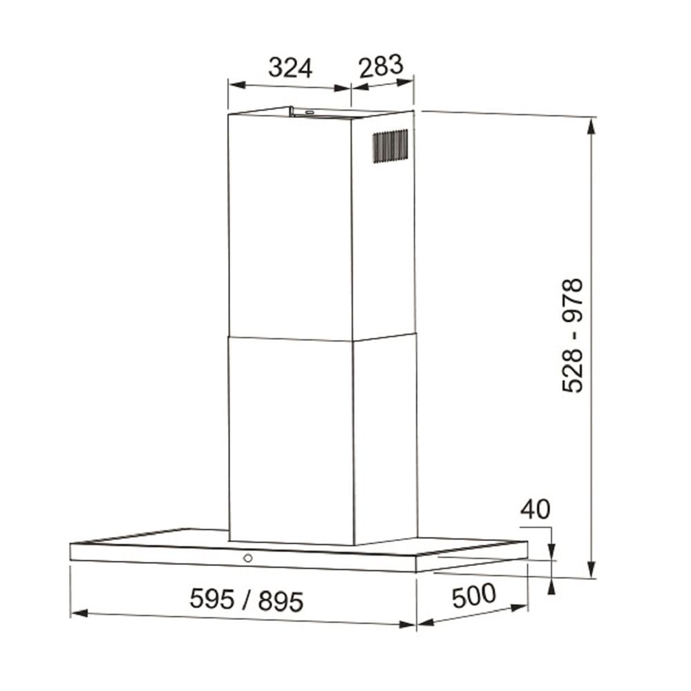 เครื่องดูดควันกระโจม FRANKE ARNO90XS/BK 90 ซม.