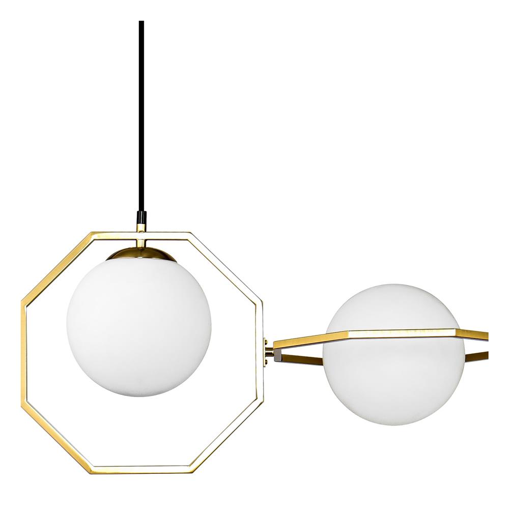 ไฟช่อ CARINI PH2189-3 แก้ว/โลหะ สีขาว/ดำ/ทอง 3 หัว