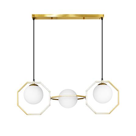 ไฟช่อ CARINI PH2189-3 แก้ว/โลหะ สีขาว/ดำ/ทอง 3 หัว_0